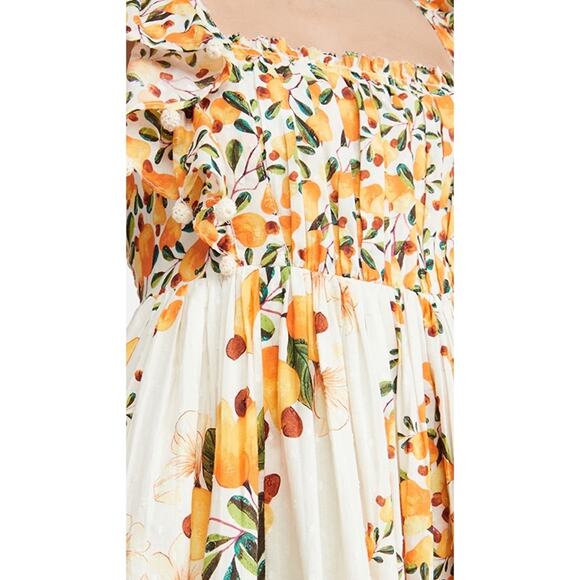 Farm Rio Cashew Ruffle Crossback Boho Maxi Floral Dress Long Summer Cotton - Picture 4 of 9
